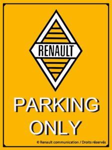 Plaque Renault Parking Only