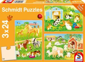 Puzzle amis de la ferme 3 x 24 pièces