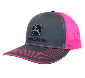 Casquette John Deere rose et grise